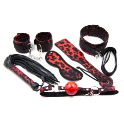 red leopard line bondage kit 6 pcs