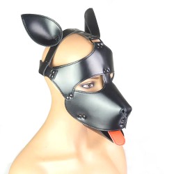 vegan leather padded dog mask