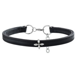 single cross double layer leather choker