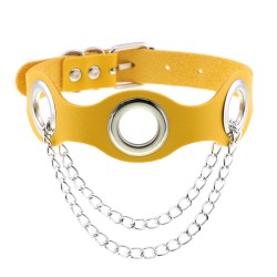 leather hole breathable chain collar