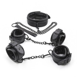 pin buckle leather collar cuffs